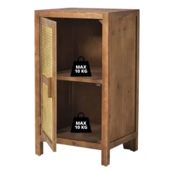 Webbing nachtkastje Bandung - naturel - 80.5x45x40.5 cm