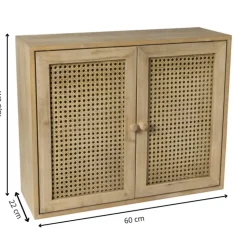 Webbing wandkast Bandung - naturel - 48.5x60x22 cm