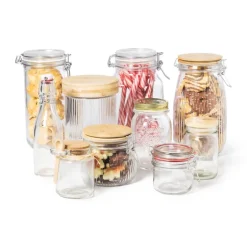 Weckpot met bamboe deksel - 500 ml