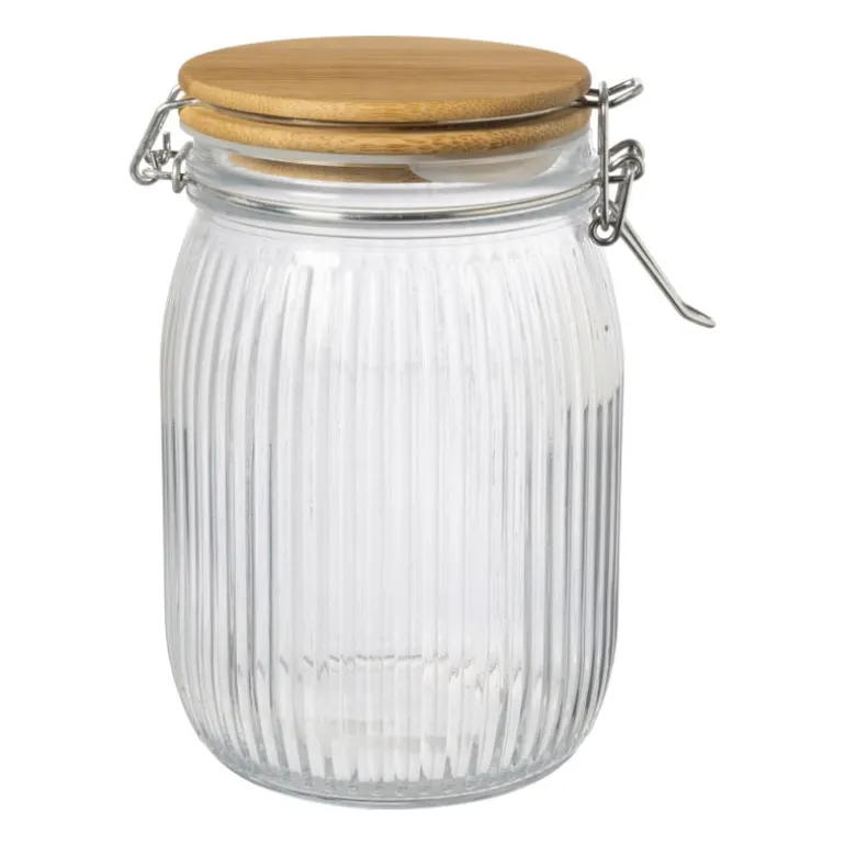 Weckpot met bamboe deksel - 1 liter