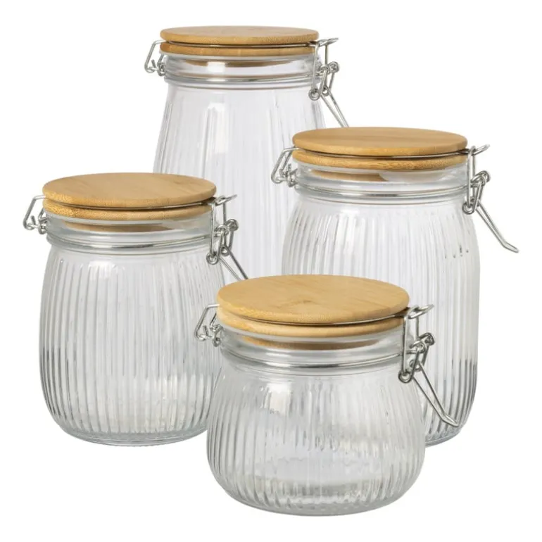 Weckpot met bamboe deksel - 1 liter