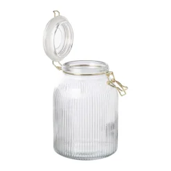 Weckpot ribbel met gouden deksel - 1.7 liter