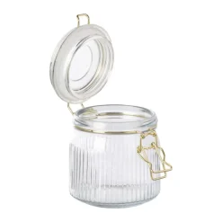 Weckpot ribbel met gouden deksel - 500 ml