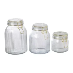 Weckpot ribbel met gouden deksel - 500 ml