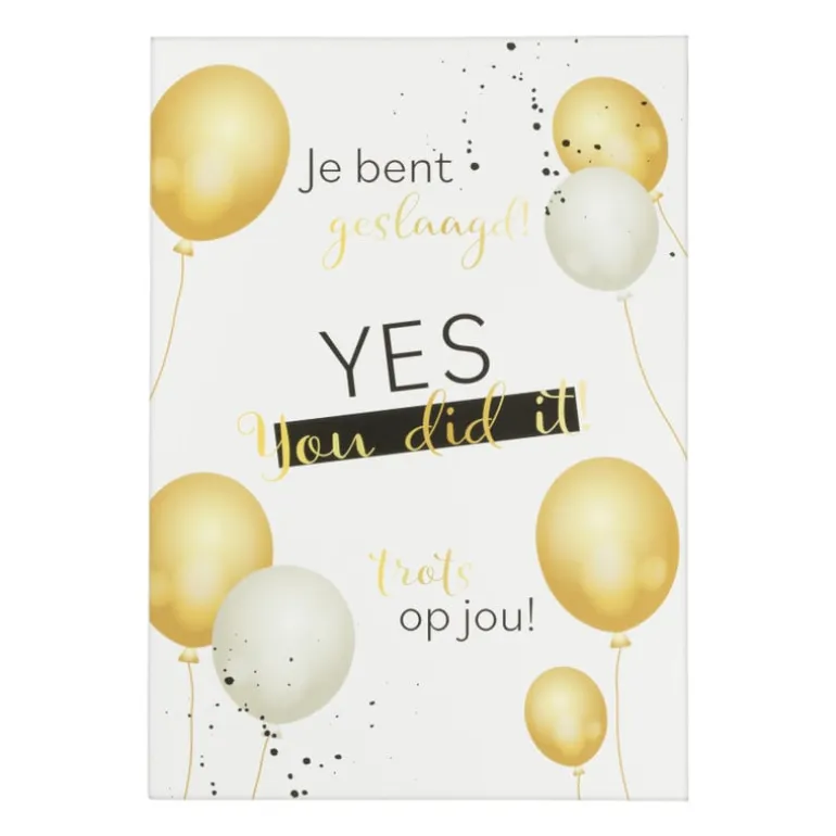 Wenskaart geslaagd A4 - diverse varianten