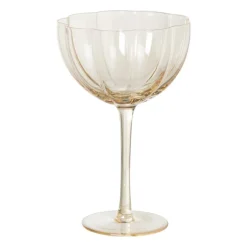 Wijnglas groot geschulpt - goudkleurig - 350 ml