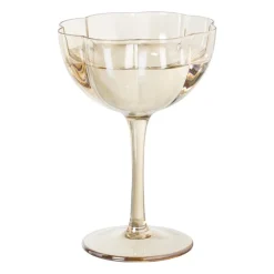 Wijnglas klein geschulpt - goudkleurig - 150 ml