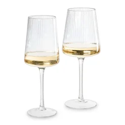 Wijnglas ribbel klein - glas - 300 ml