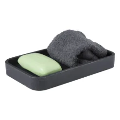 Zeepbakje - zwart - 11x19x2.5 cm