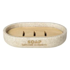 Zeepbakje sand - beige - 12.9x8.4x2.5 cm