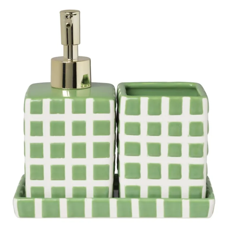 Zeeppompje blokjes - groen/wit - 15.8x7x7 cm