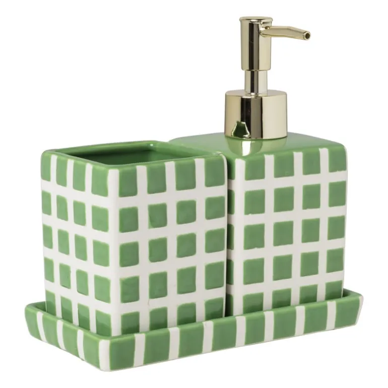 Zeeppompje blokjes - groen/wit - 15.8x7x7 cm